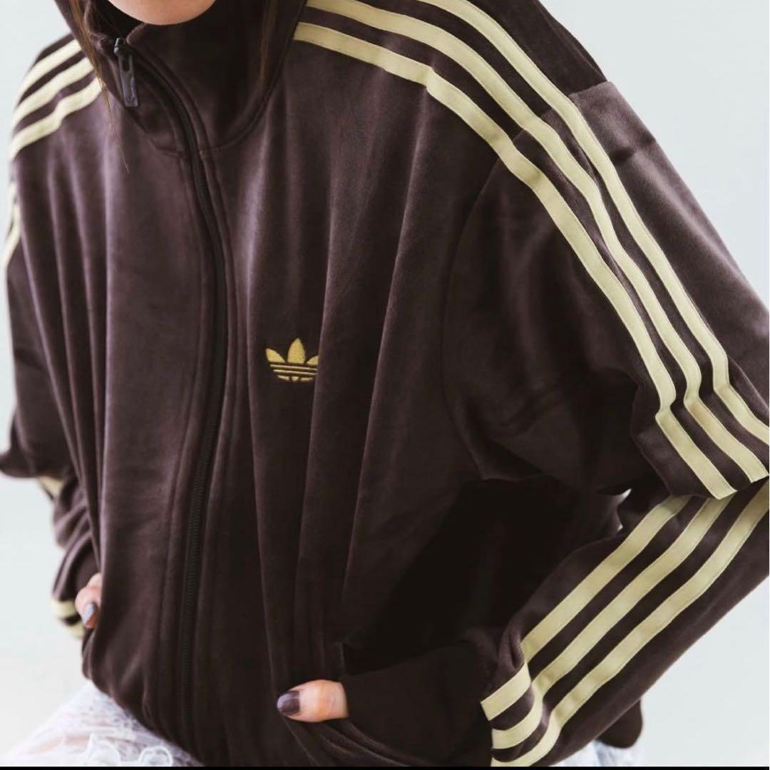 SALE✨【新品】adidas トラックトップ ベロア　XL ダークブラウン