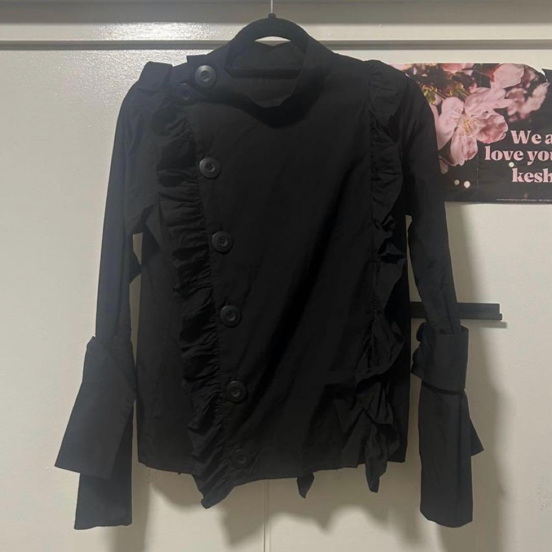 【melt the lady】button frill blouse/black