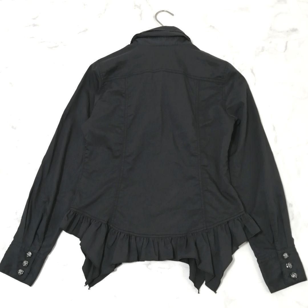 美品✨ アルゴンキン　ボウタイ ブラウス　リボン　変形　銀ボタン　F　ブラック