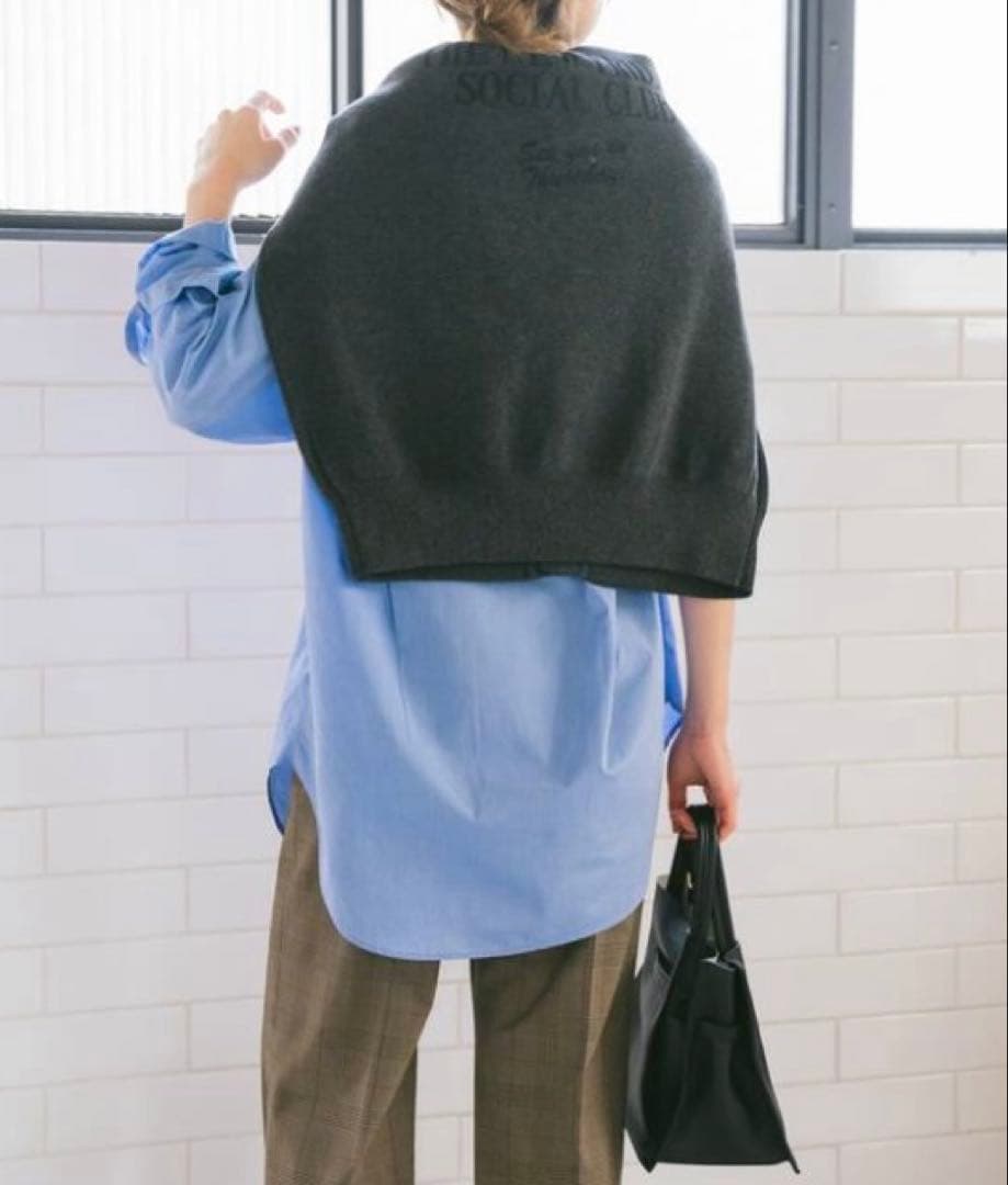 spick＆span 50コットンオーバーシャツ　人気カラー　ブルー