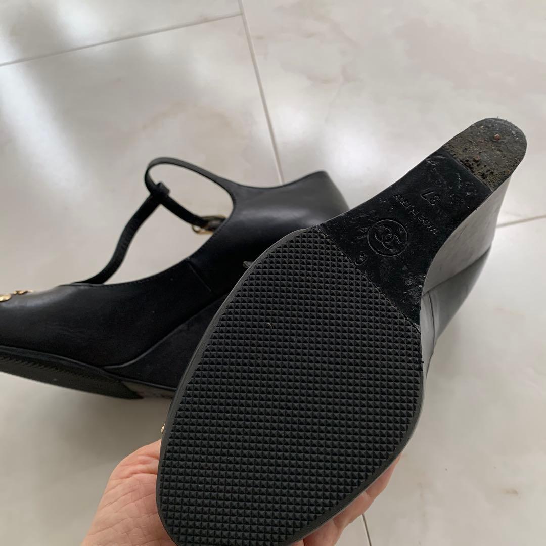 値下げセール⭐︎CHANEL ブラック Tストラップヒール