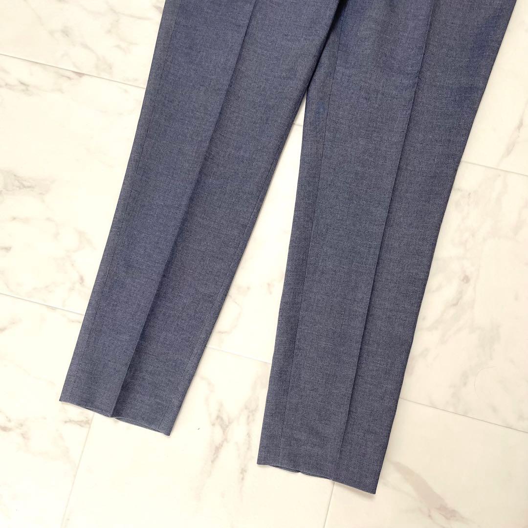 極美品 ナチュラルビューティーベーシック リネン混 パンツスーツ ストレッチ