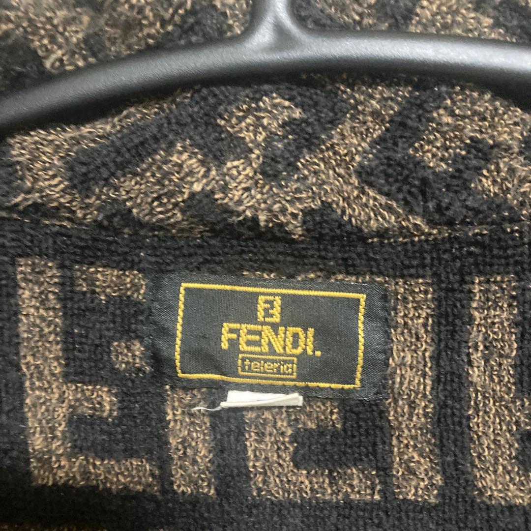 FENDI ガウン　ズッカ柄　ロゴ入りローブ