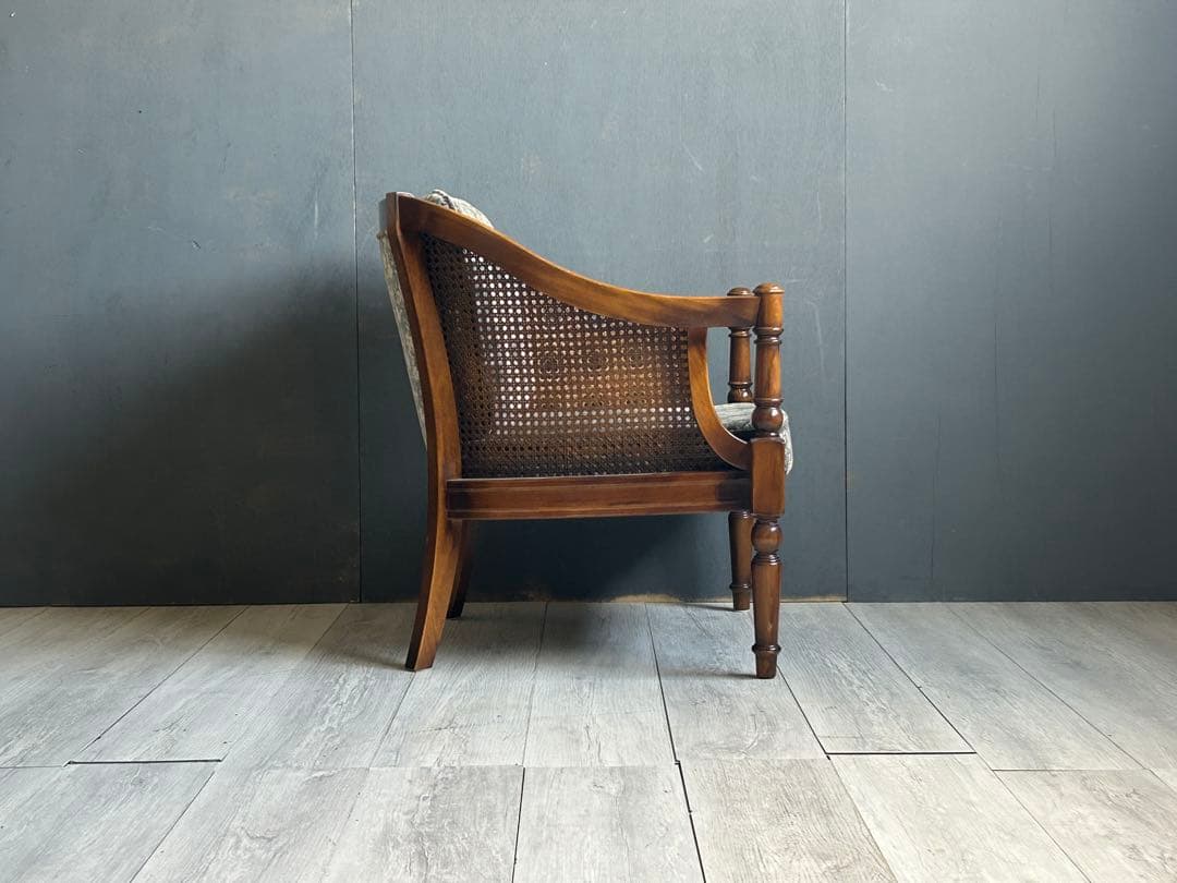 ①karimoku カリモク　1Pソファ　ソファ　コロニアル　洋風　ラタン　nn