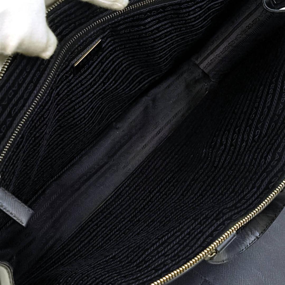 極希少色　プラダ　サフィアーノレザー　ビジネスバッグ　三角ロゴ　ネイビー　白タグ