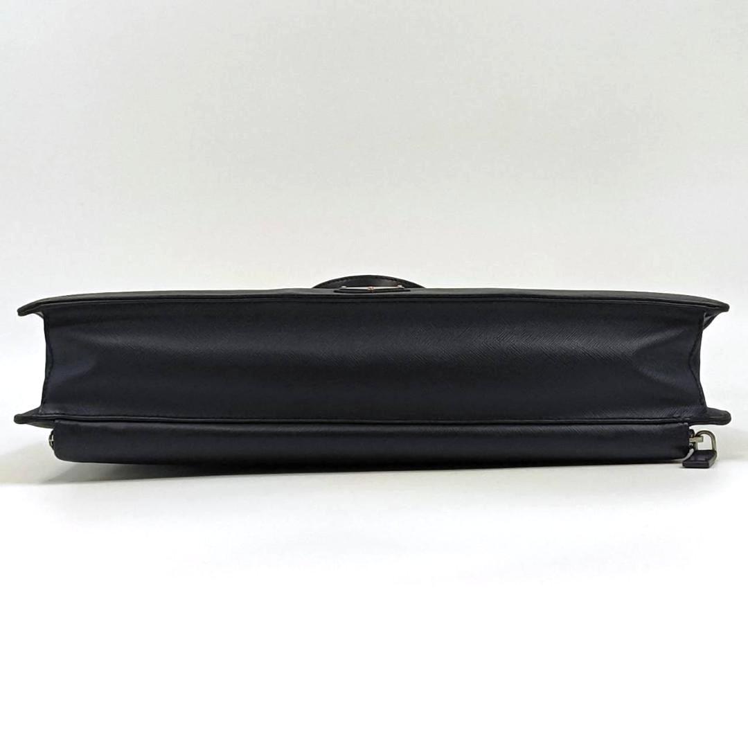 極希少色　プラダ　サフィアーノレザー　ビジネスバッグ　三角ロゴ　ネイビー　白タグ