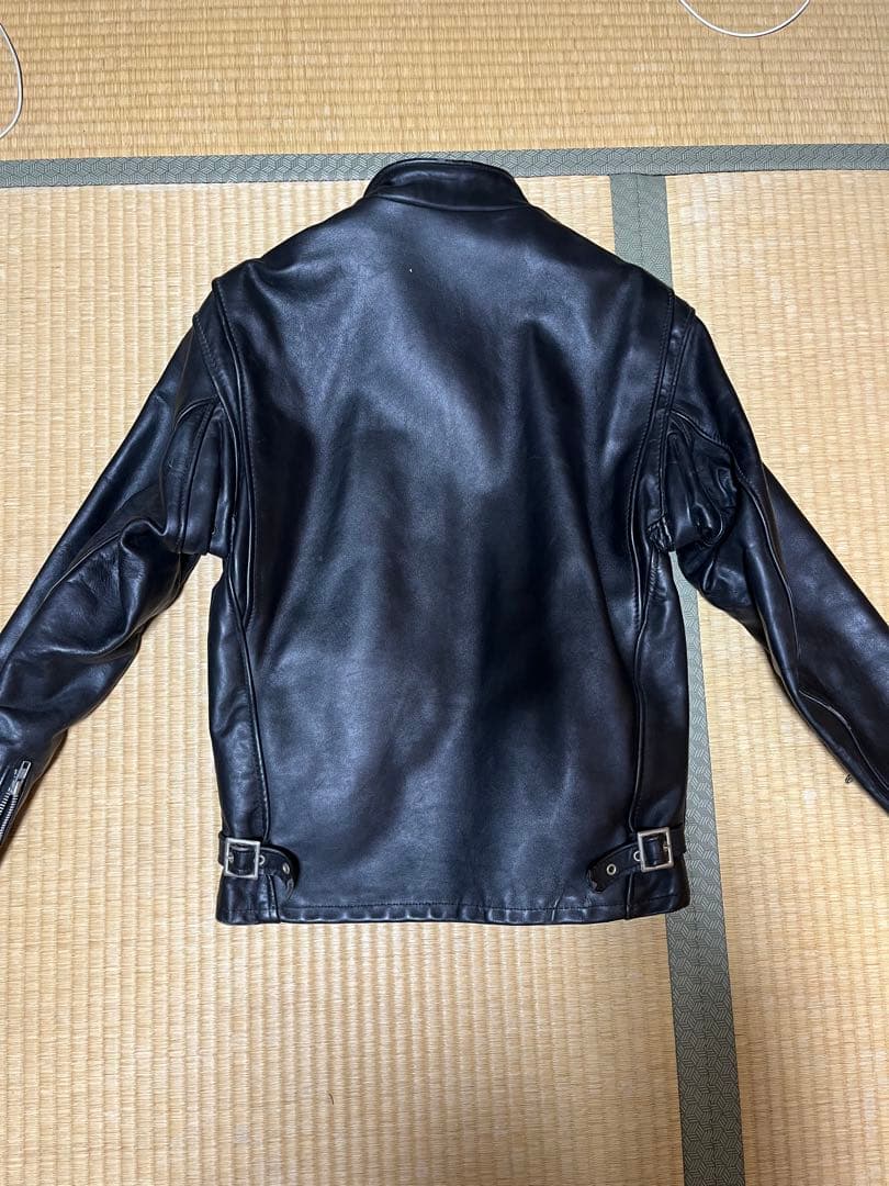 Schott シングルライダース ブラック 38
