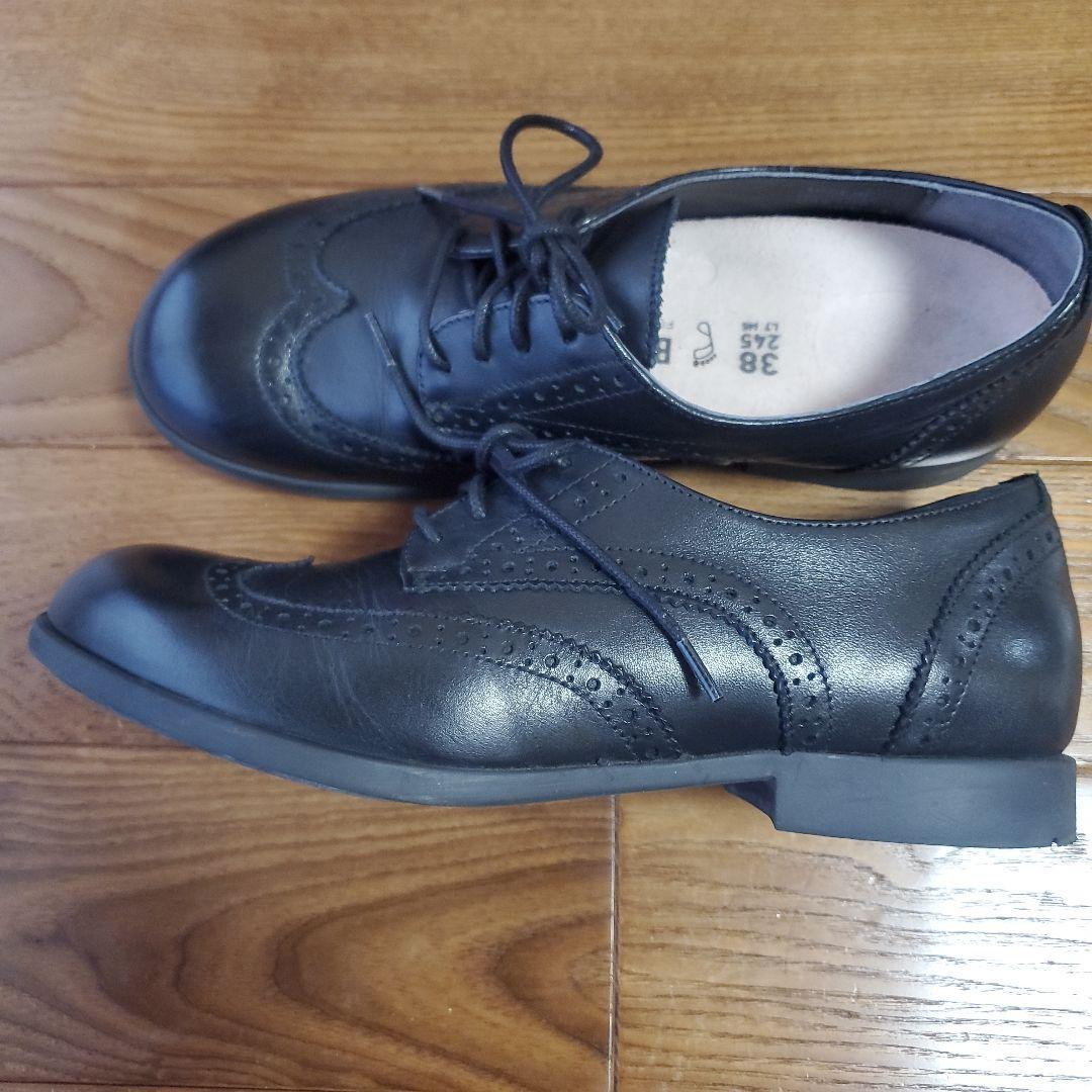 BIRKENSTOCK ララミーロー　ブラックレースアップシューズ 38
