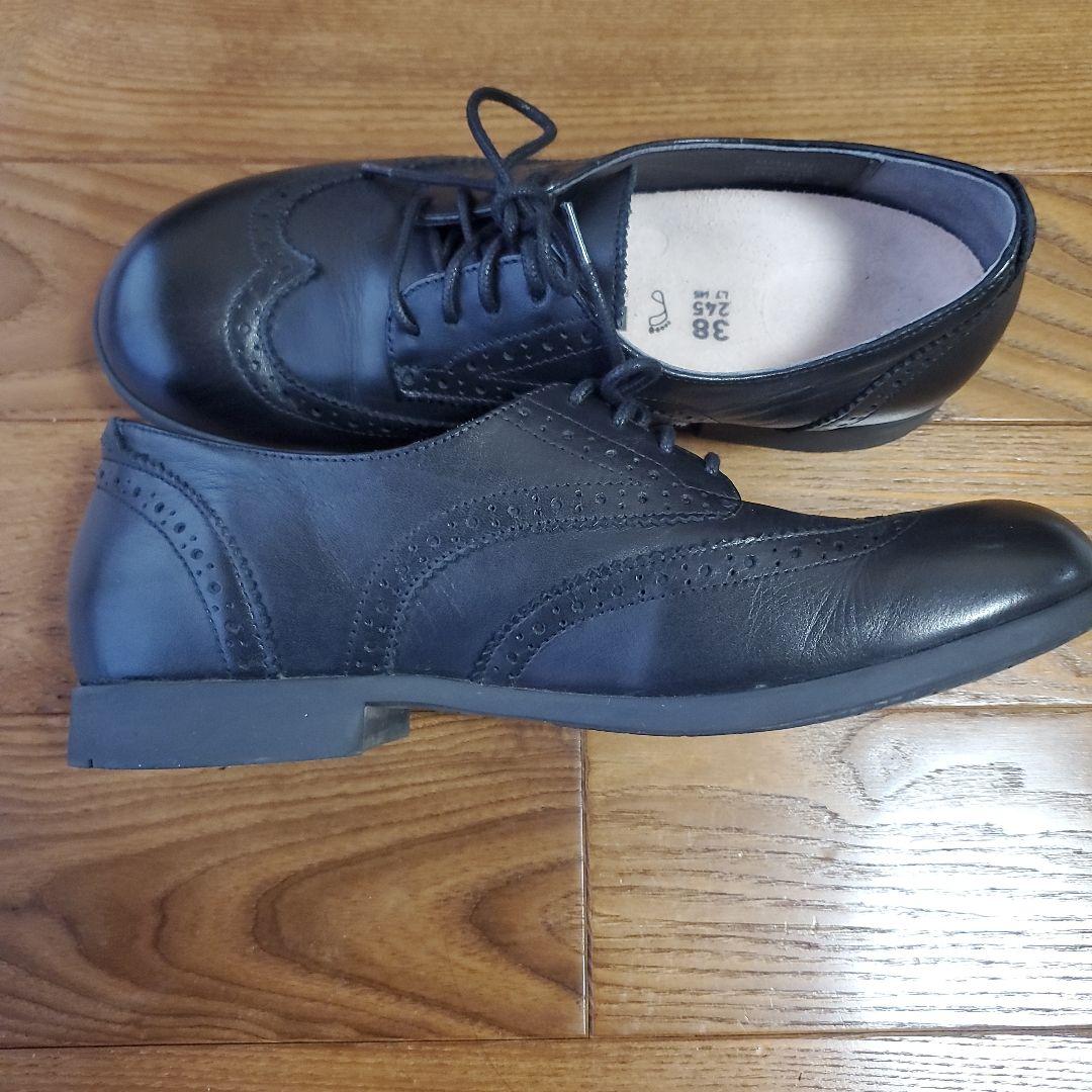 BIRKENSTOCK ララミーロー　ブラックレースアップシューズ 38