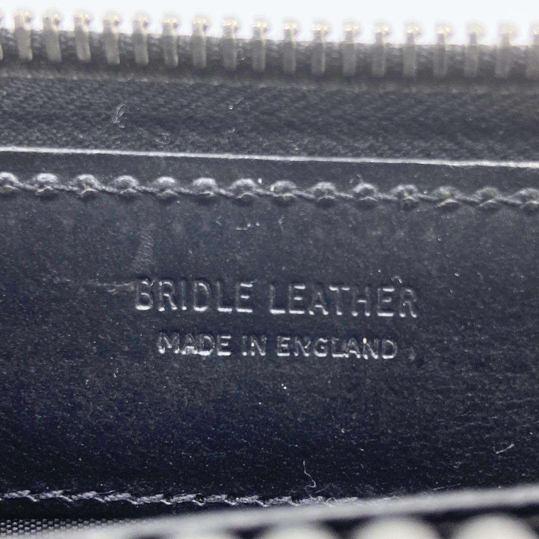 ホワイトハウスコックス　ブライドルレザー　長財布　ラウンドファスナー　ブラック