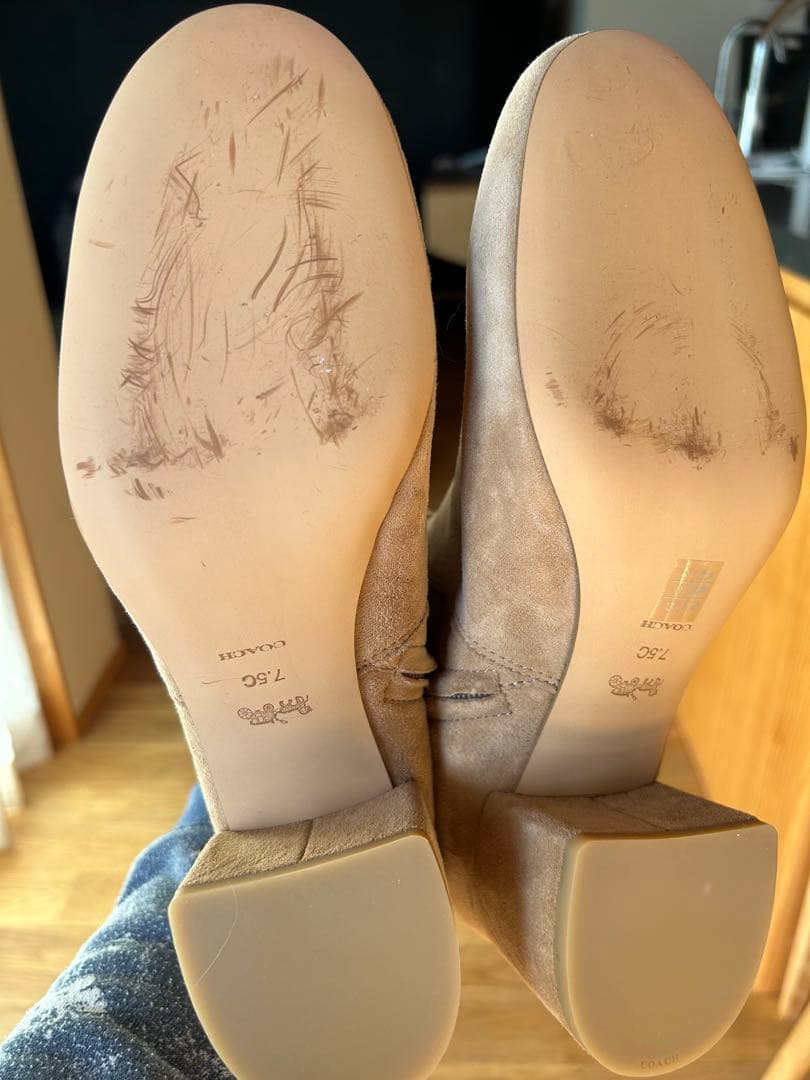 COACH coach ＣＯＡＣＨ　コーチ　ベージュ スエードブーツ 7.5