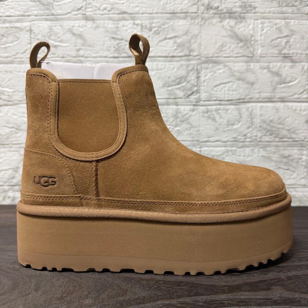 UGG ニューメル プラットフォーム チェルシー 25cm チェスナット