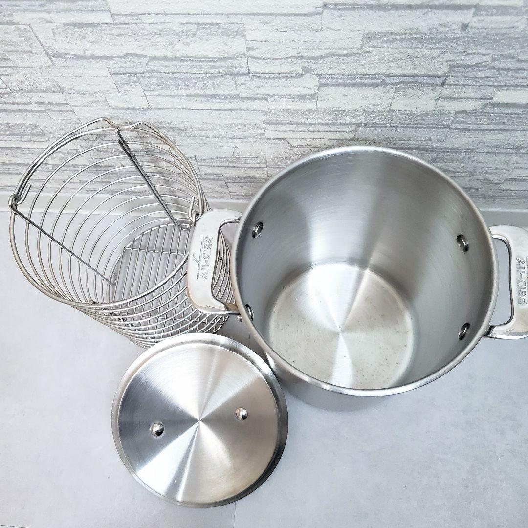 All-Clad SAS-4 高品質 ステンレス鍋　スチームバスケット付き