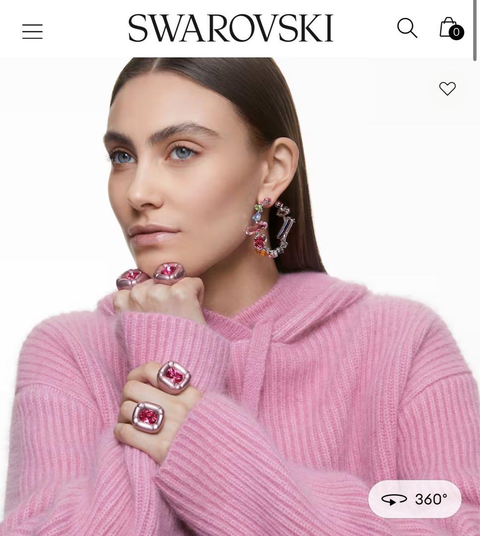 け*授様 スワロフスキー gema フープ　ピアス　マルチカラー