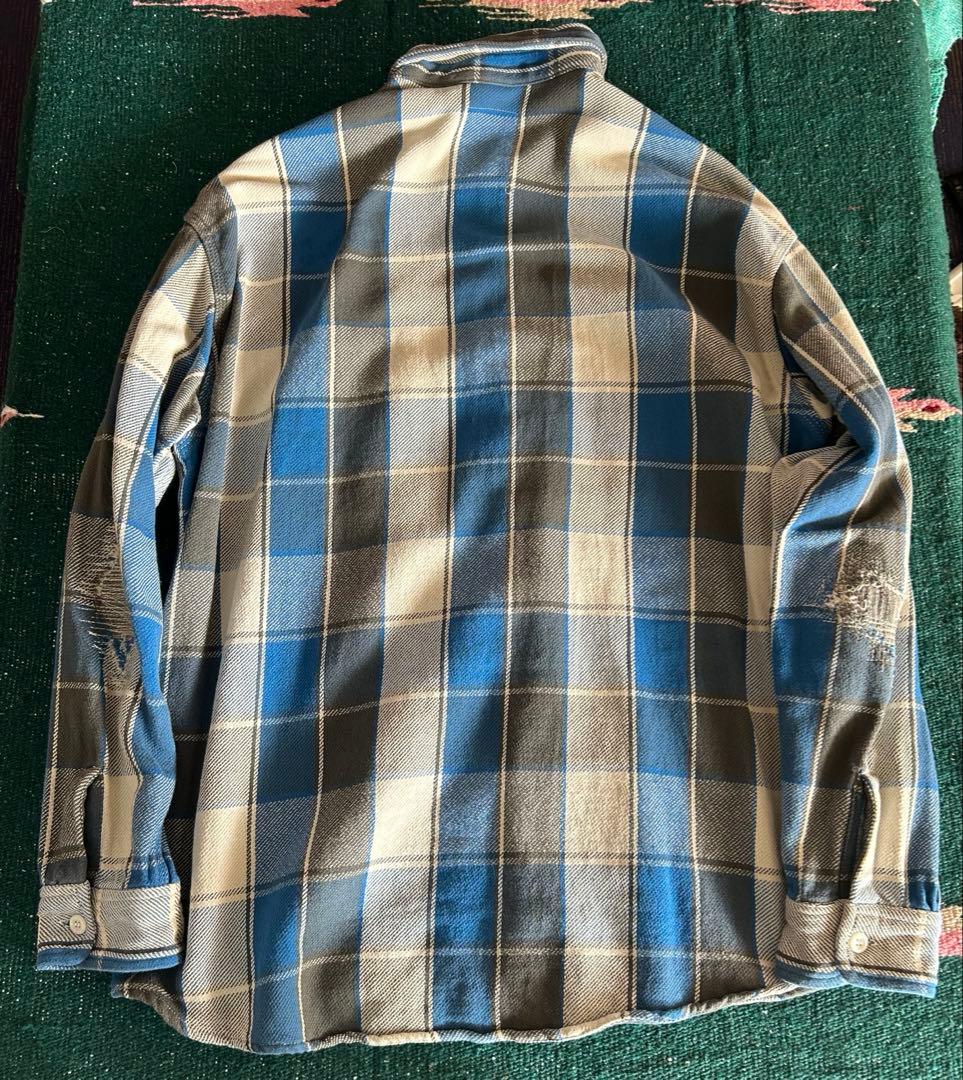 BOWWOW ダメージ加工　チェックネルシャツ　リペア FIVEBROTHERS