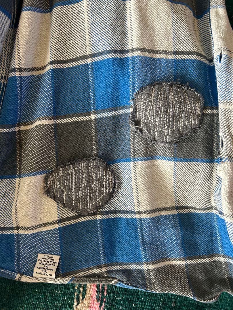 BOWWOW ダメージ加工　チェックネルシャツ　リペア FIVEBROTHERS