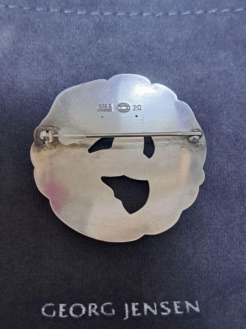 美品ジョージジェンセン silver925 ブローチ 20 デンマーク製 巾着付