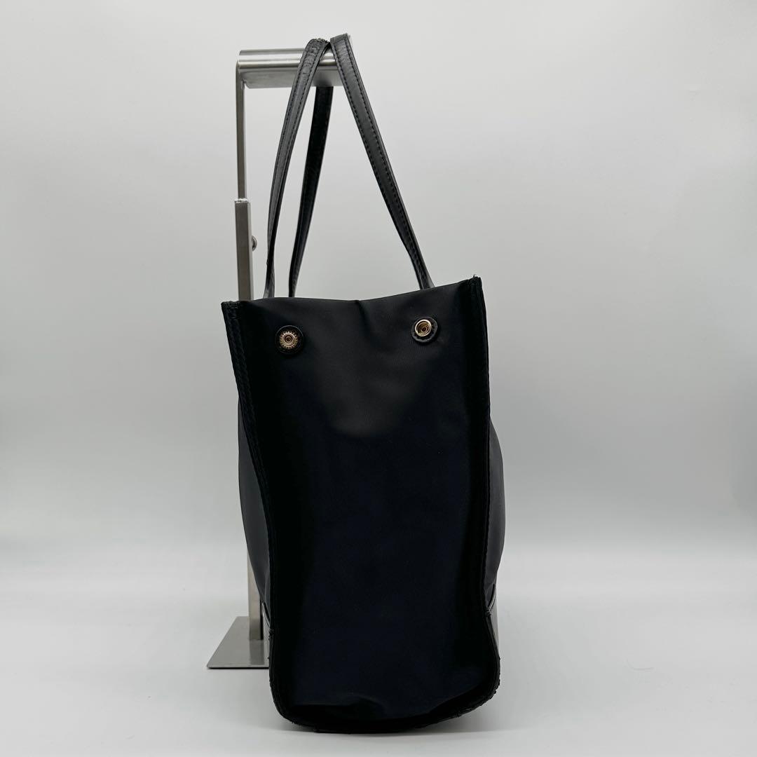 【美品】Tory Burch レザー×ナイロン トートバッグ 大容量 A4 黒