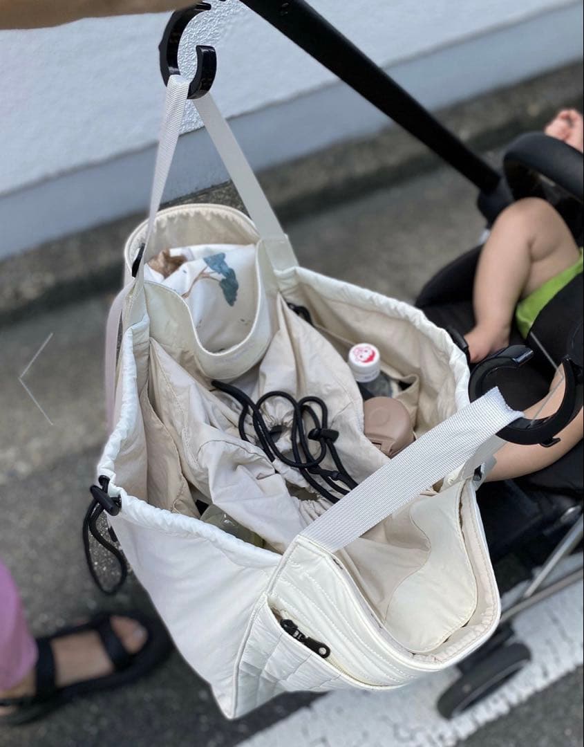 SOLPRESA ブラック 洗える キルティングトートマザーズバッグ(M)