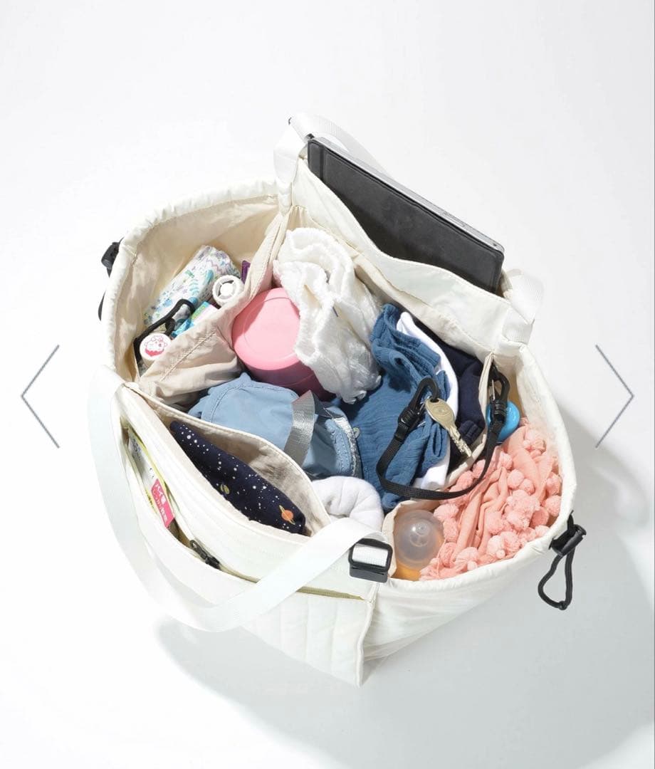 SOLPRESA ブラック 洗える キルティングトートマザーズバッグ(M)