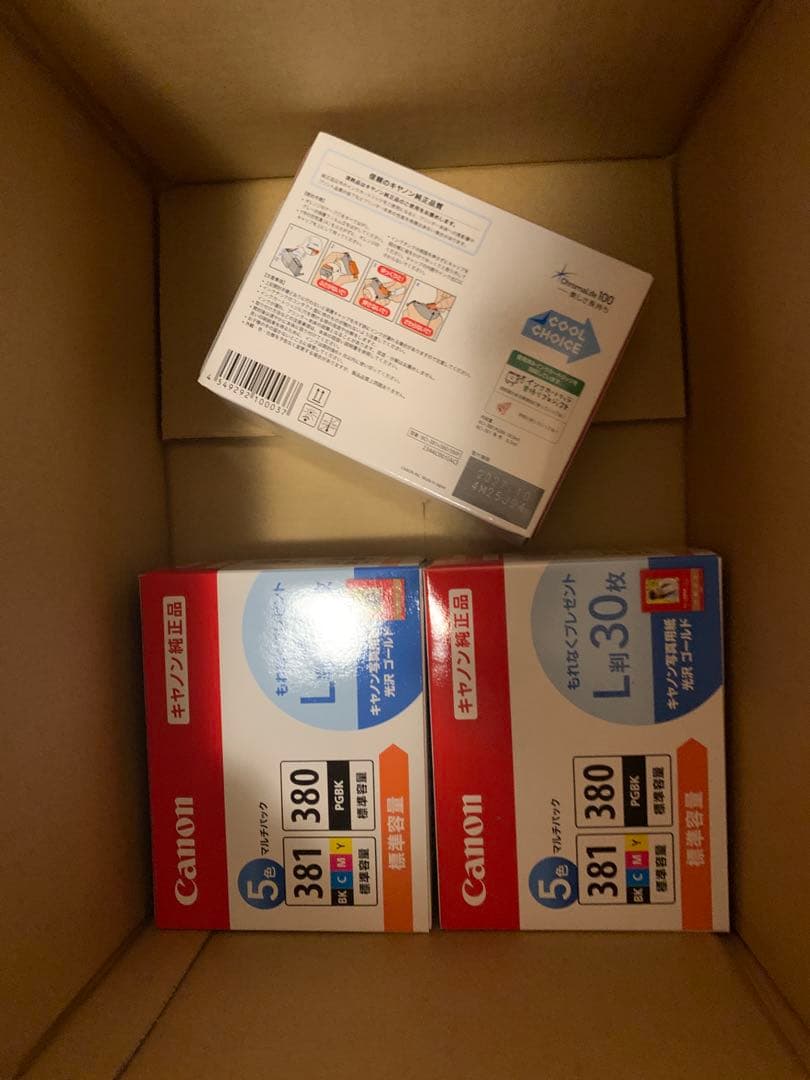 Canon インクカートリッジ 381 380 L判 5色セット❌4箱