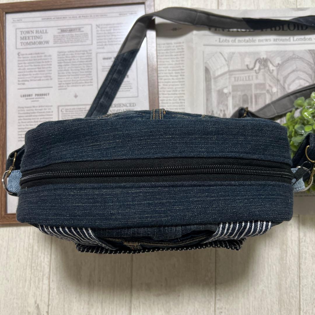 ぱーる☆ショルダーバッグ　デニムリメイク　ハンドメイド