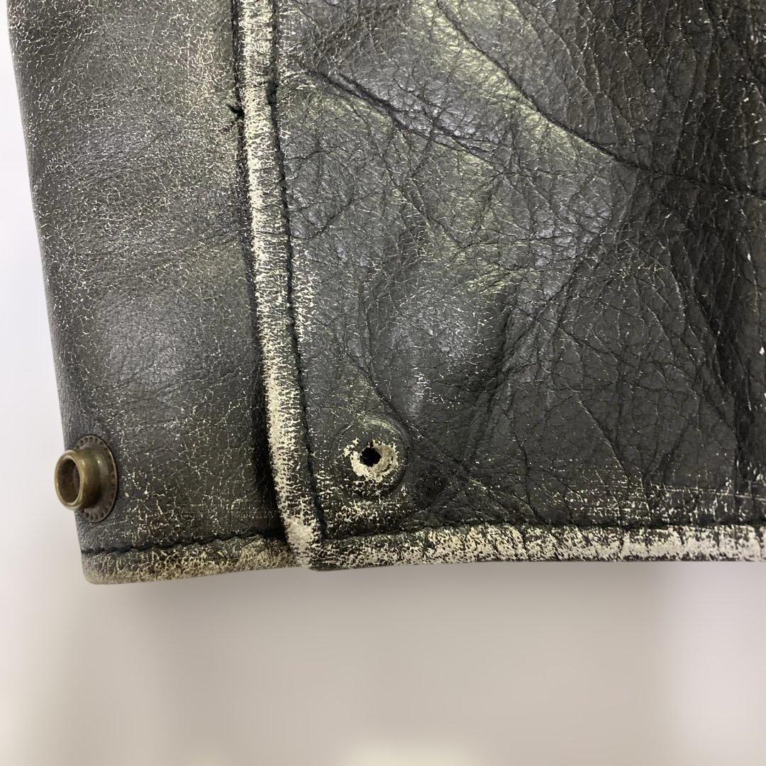 【USA製】ブロッケン 牛革 シングルライダース L 短丈 フェード 雰囲気◎