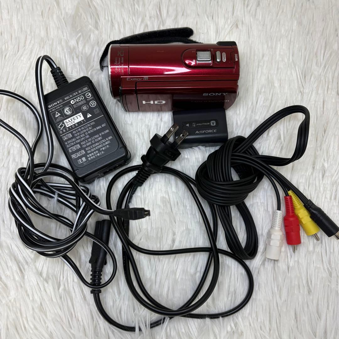SONY ビデオカメラ　ハンディカム　HDR-CX170 充電器　レッド　動作品