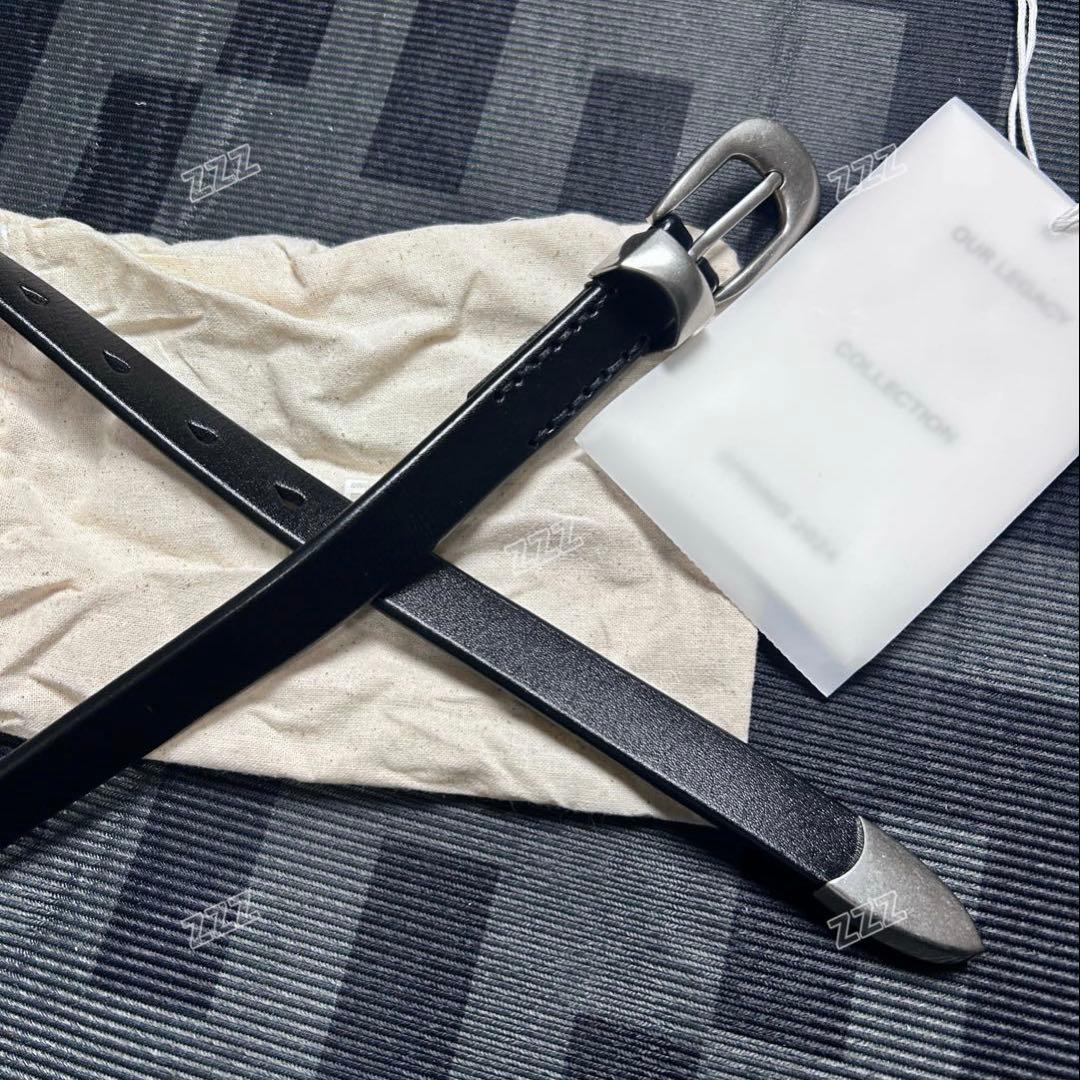 小物 OUR LEGACY BELT 2CM / BLACK LEATHER M80