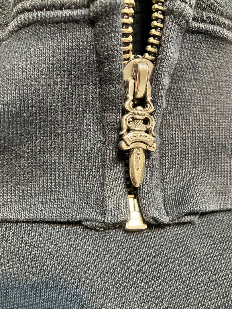 クロムハーツ　ダークネイビー　ゴールドプリント　サーマルパーカー