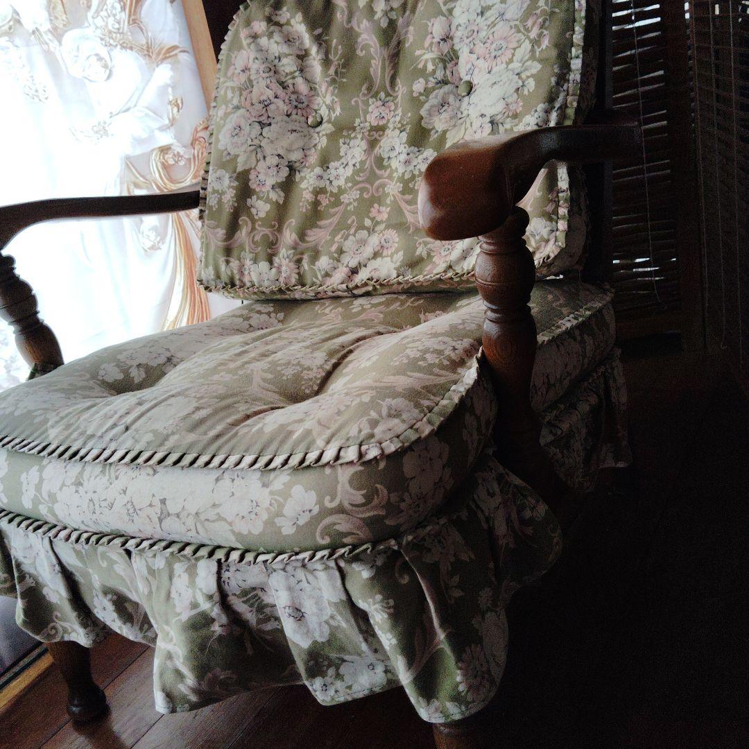 飛騨産業 クラシックソファ花柄1人掛け