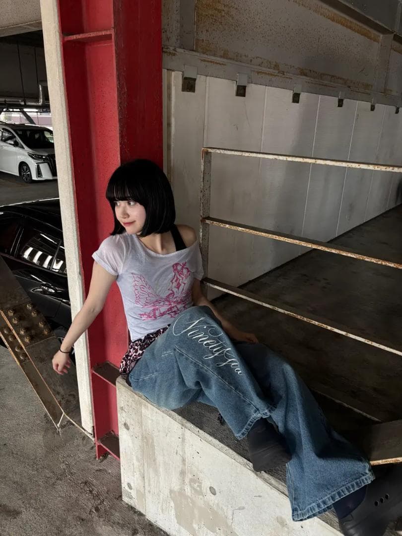 完売品 9090 Feather logo Buggy Denim Pants