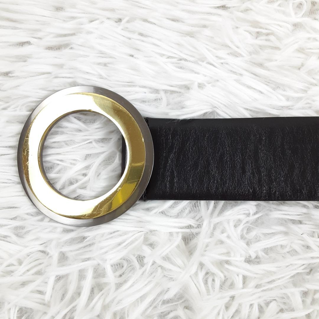 美品◎ドルチェ&ガッバーナ D&G レザーベルト サークルバックル イタリア製