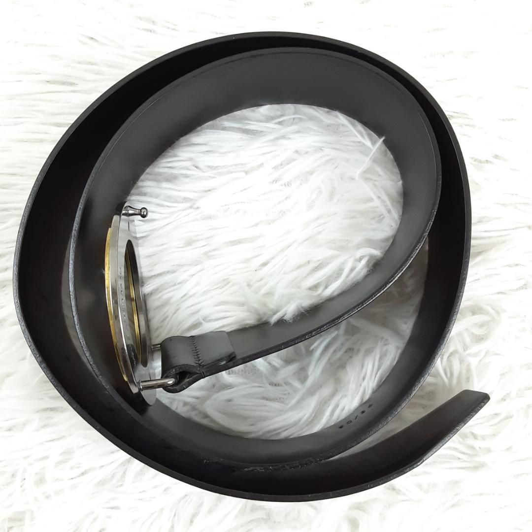 美品◎ドルチェ&ガッバーナ D&G レザーベルト サークルバックル イタリア製