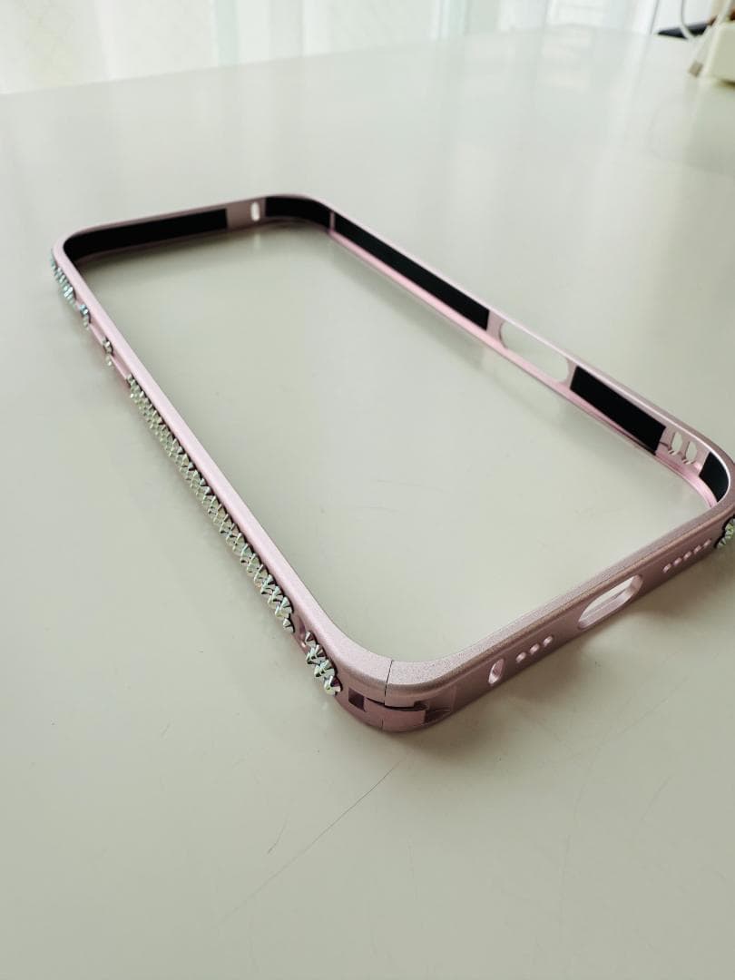 【値下げ】ピンク ストーン装飾 バンパーフレーム