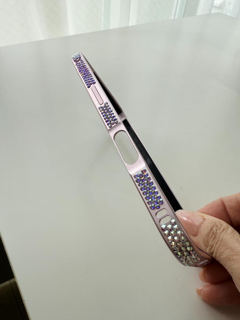 【値下げ】ピンク ストーン装飾 バンパーフレーム