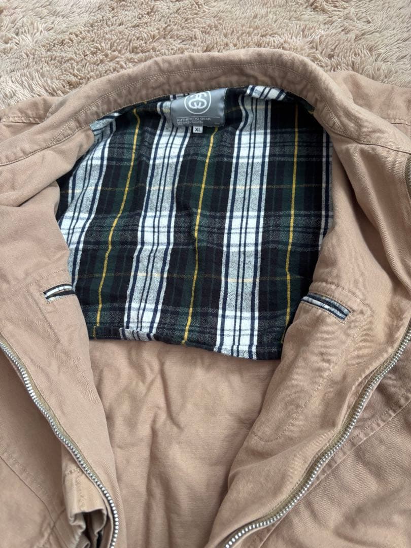 00s stussy スウィングトップ　ブルゾン　ベージュ　ステューシー　XL