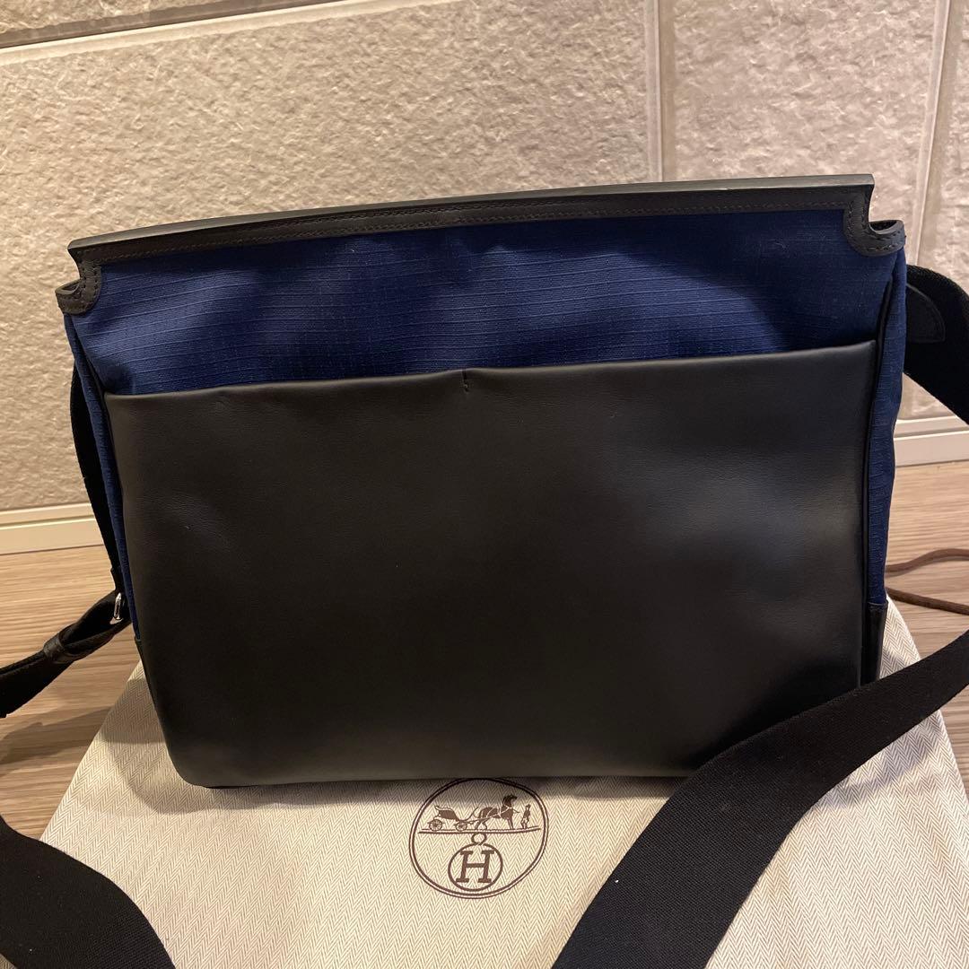 【極美品】エルメス　Allback メッセンジャーバッグ　ネイビー