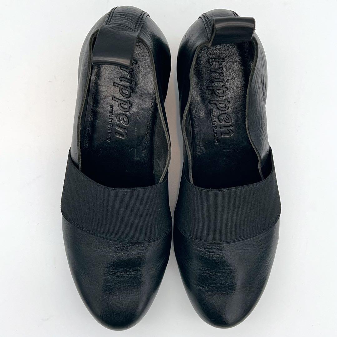 H*i様 trippen トリッペン ウェッジソール バージー 黒 レザー 36