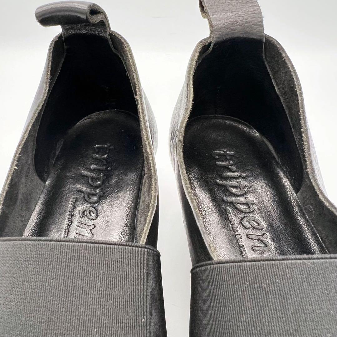 H*i様 trippen トリッペン ウェッジソール バージー 黒 レザー 36