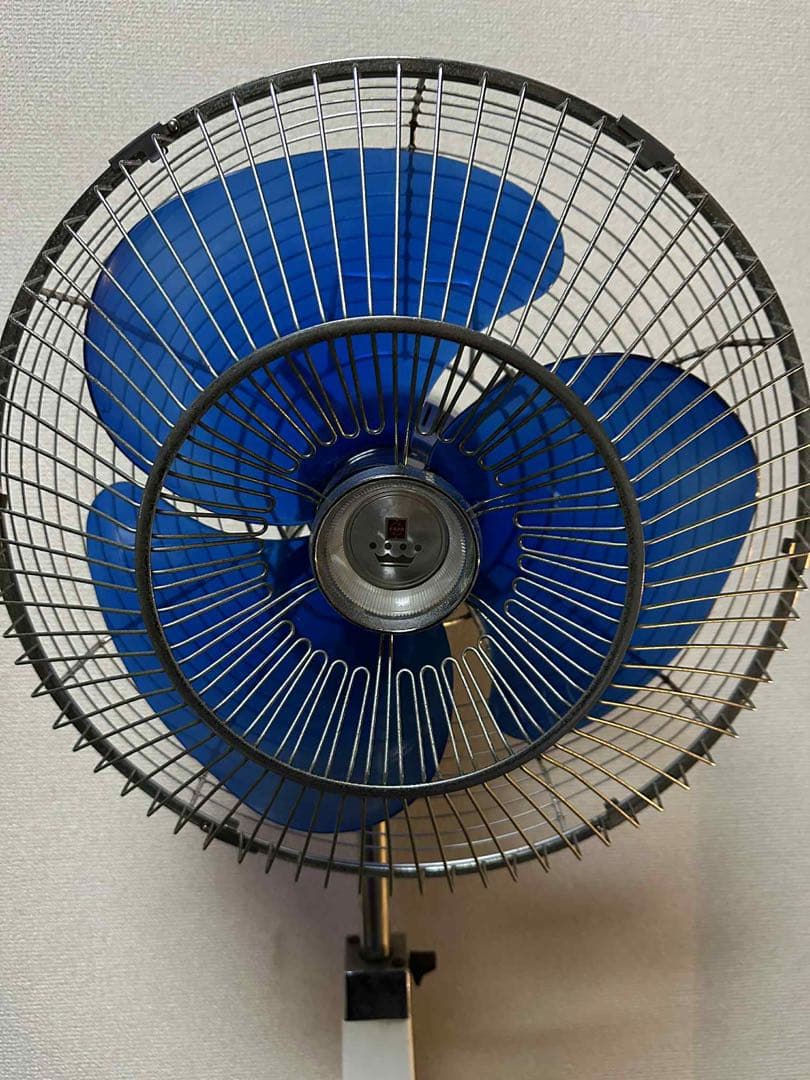 レトロスタイル スタンド式扇風機 青