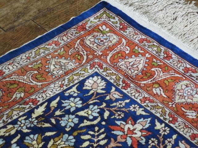 美品 手織り シルク トルコ HEREKE ヘレケ ゴルダニ文様 ペルシャ 絨毯