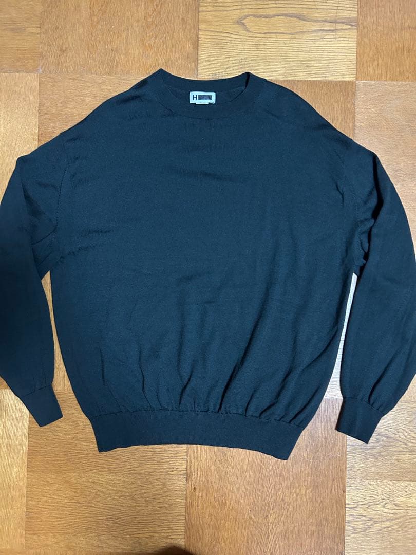 【極美品】H BEAUTY＆YOUTH メリノウールセーター 濃い緑L