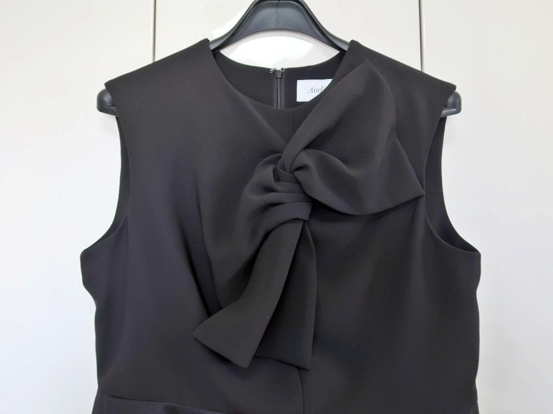 ひまわりMuses■42■ タックリボンワンピース ■ブラック■