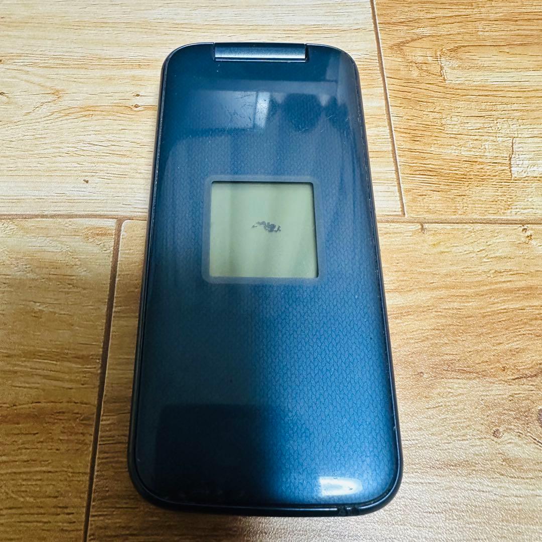 ドコモ らくらくホン F-01M ネイビー nanoSIM対応 通電動作OK