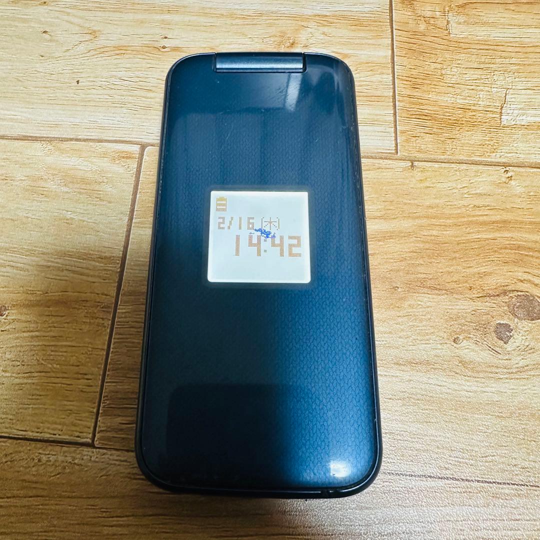 ドコモ らくらくホン F-01M ネイビー nanoSIM対応 通電動作OK