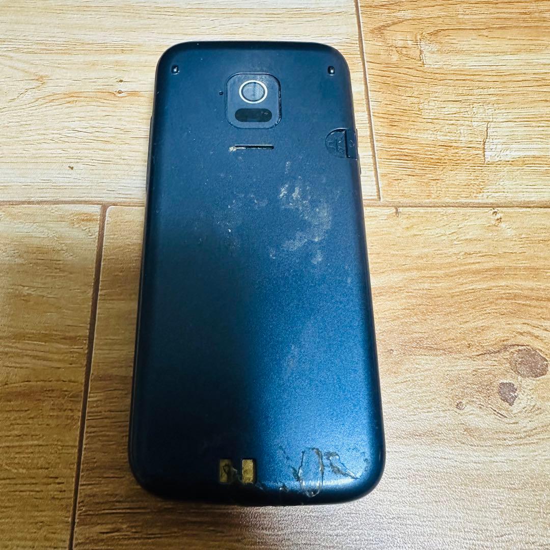 ドコモ らくらくホン F-01M ネイビー nanoSIM対応 通電動作OK