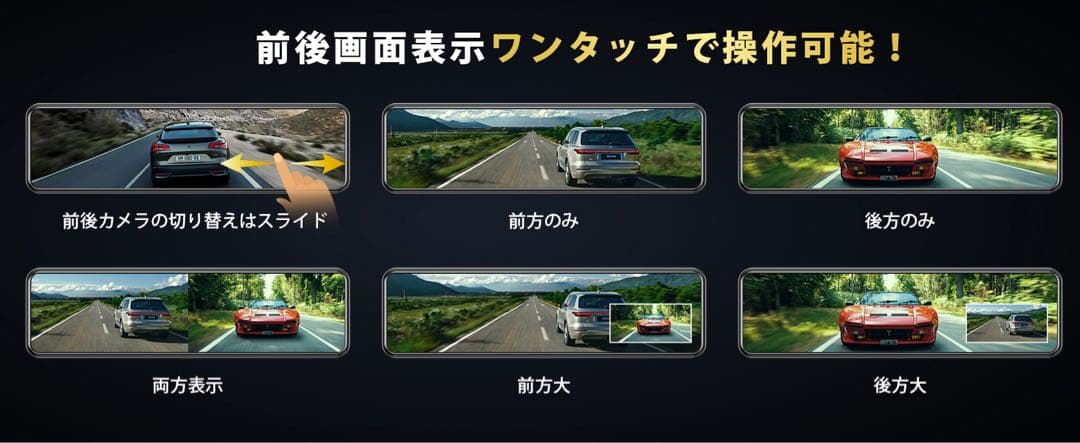 ドライブレコーダー ミラー型【2025年 4KHD画質・降圧ケーブル】SONY製