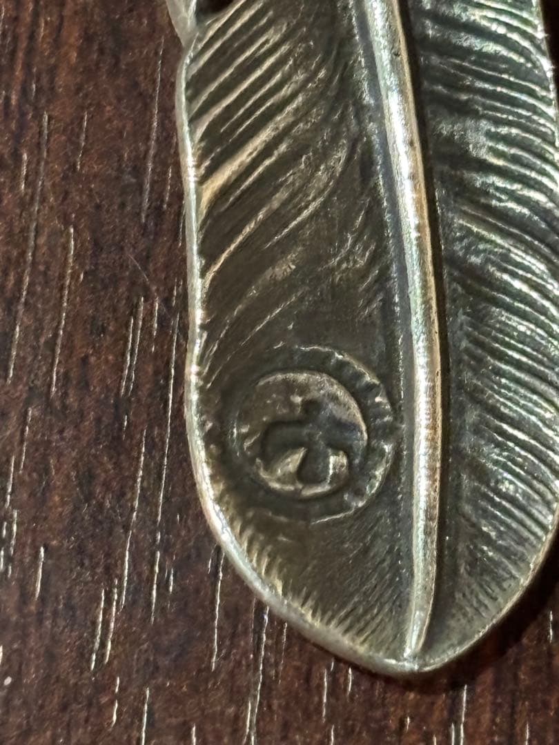 ゴローズシルバープレーン特大フェザーOLD 美品　雰囲気抜群　鹿革紐セット