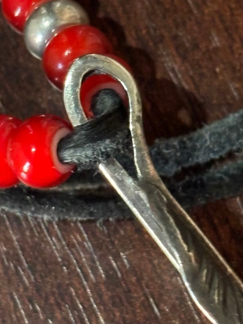 ゴローズシルバープレーン特大フェザーOLD 美品　雰囲気抜群　鹿革紐セット